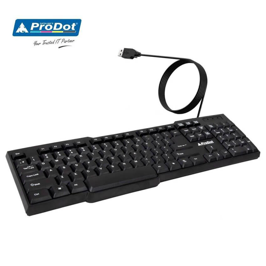 ProDot KB-207hs Standard Wired USB Keyboard, Black