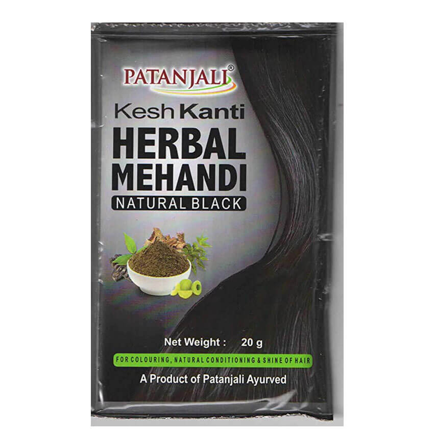 Patanjali Kesh Kanti Herbal Mehandi, 20g, Natural Black