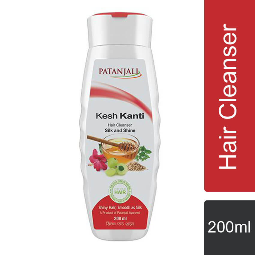 Patanjali Kesh Kanti Hair Cleanser Silk and Shine Shampoo, 200ml